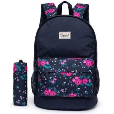Imagem de Mochila Escolar Feminina Spector Com Estojo Reforçada Espaçosa 19 Litros-Feminino
