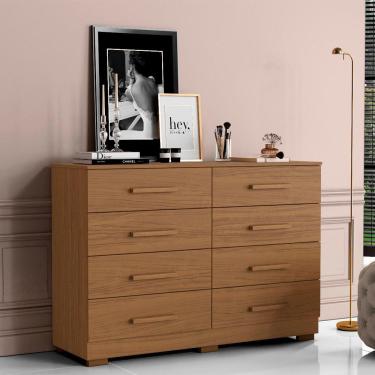 Imagem de Cômoda Para Quarto Com 8 Gavetas 136cm Sirlei A09 - D'rossi Atacama