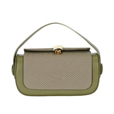 Imagem de de ombro pequena | moderna - Fecho de zíper com alça de tecido aba elegante clutch para mulheres negócios fim de semana, Verde, Refer to description