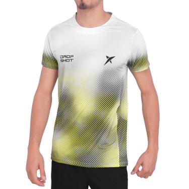 Imagem de Camiseta Drop Shot Ralff Abreu W25 Branco Cinza e Amarelo-Masculino
