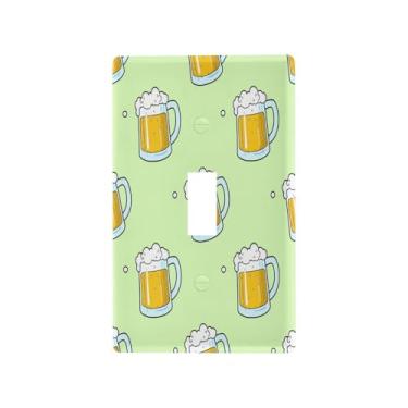 Imagem de Blueangle Tampa para placa de parede para interruptor de luz - Canecas de cerveja Capa decorativa para tomada de parede, tamanho 1 - gangue 4,53 x 2,76 polegadas (684)
