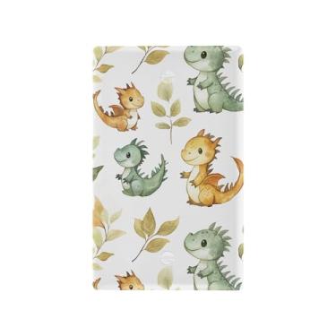 Imagem de SEHANY Capa de parede de tomada dupla de dinossauro engraçado, tamanho padrão e à prova de calor, placas decorativas para decoração de escritório doméstico (11,5 cm x 7 cm)