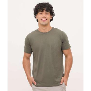 Imagem de Camiseta Masculina Básica Manga Curta MR-44415, Verde militar, GG