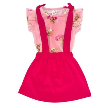 Imagem de Conjunto Salopete Saia Menina - Gody, 6, Rosa