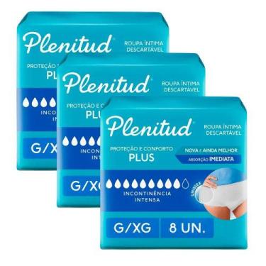 Imagem de Kit 3 Unidades Plenitud Protect Plus Roupa Intima G/XG - 8 Tiras