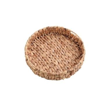 Imagem de CFGH6FDF Suporte de frutas cesta de vime de vime de vime tecida à mão frutas chá lanche pão cesta cosmética redonda caixa de armazenamento suporte para tigela de frutas (grande)