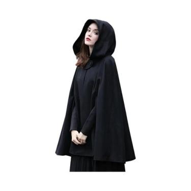 Imagem de Cardigan Gótico com Capuz - Jaqueta de Mini Comprimento para Outono/In
