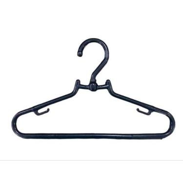 Imagem de Kit Cabide Plástico Infantil Giratório Preto 30 x 19 cm - MMF