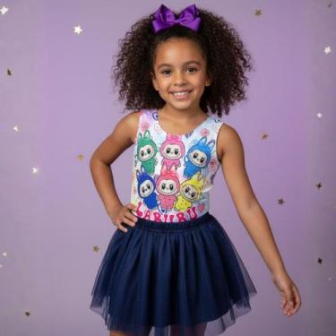 Imagem de Body Infantil Tema Labubu Festa Menina Colorido Cor:MultiTamanho:14 - 