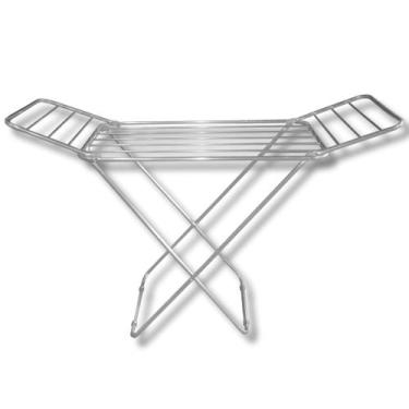 Imagem de Varal De Alumínio Natural Com Abas Retrátil De Chão Portátil Resistent