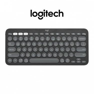 Imagem de Teclado Sem Fio Logitech Pebble Keys 2 K380s Bluetooth Usb, Cinza