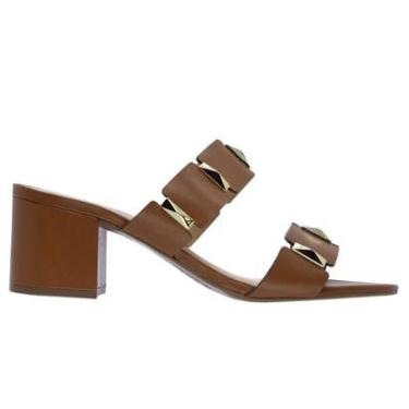 Imagem de Tamanco Salto Grosso Feminino Arezzo A10055 Caramelo-Feminino