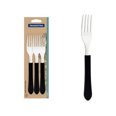 Imagem de Conjunto Garfos Churrasco Inox 3 Peças Tramontina Leme Preto, Preto, 3