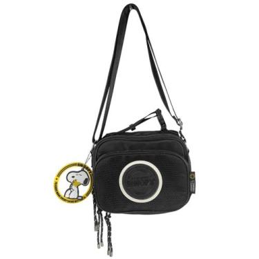Imagem de Bolsa Semax Snoopy Feminina Transversal Be Happy SP3214 Cor:PretoTaman