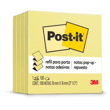Imagem de Post-it, 3M, Bloco de Notas Adesivas,76 mm x 76 mm, Amarela - 100 folhas, Amarelo