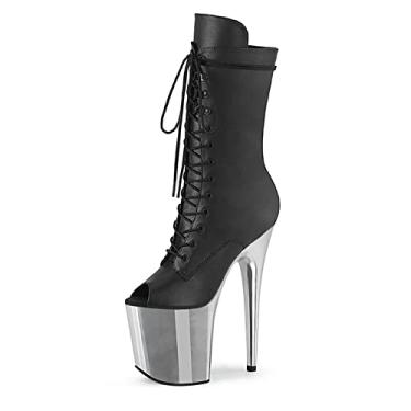 Imagem de Botas femininas plataforma de salto alto para festa, sapatos de salto alto, sapatos de dança stilettos de 20 cm, botas de festa de 20 cm com salto alto