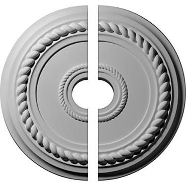 Imagem de Ekena Millwork 19 5/8 polegadas OD x 4 3/4 polegadas ID x 1 1/2 polegadas Alexandria Corda Medalhão de Teto, Divisor, 19 5/8"OD x 3 1/2"ID x 1 1/2"P (Fits Canopies up to 4 5/8"), Factory Primed
