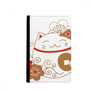 Imagem de Japan Lucky Fortune Porta-passaporte de cobre com flor de gato Notecase Burse carteira porta-cartões