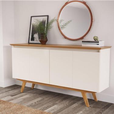 Imagem de Buffet Aparador 164,5cm 4 Portas MDP Sweet Robel Móveis Camaru/Perola