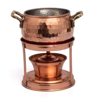 Imagem de Rechaud Fogareiro Cobre Fondue Queijo Chocolate Mini 500ml