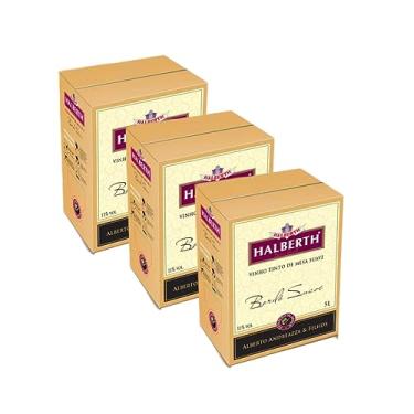 Imagem de Vinho Tinto Halberth Bordô Suave Bag 5l Kit 3 Unidades