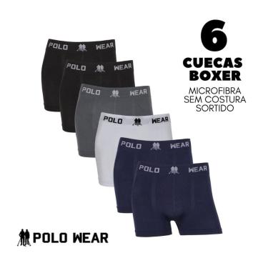 Imagem de 6 Cuecas Masculinas Box Microfibra Polo Wear