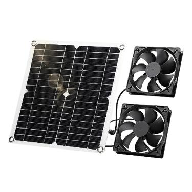 Imagem de SUNYIMA Kit de ventilador de painel solar, painel solar à prova de intempéries de 12 W com ventilador CC para galinheiros pequenos, estufas, galpões, casas de animais de estimação, exaustor de janela