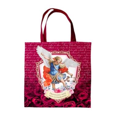 Imagem de Bolsa Sacola Ecobag Tecido Oxford Com Entretela Estampa Sublimada São Miguel Arcanjo Vermelho