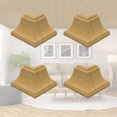 Imagem de Cantoneira Externa Pvc 25x25mm com Engate Rápido 4 Unidades Permatti Cerejeira