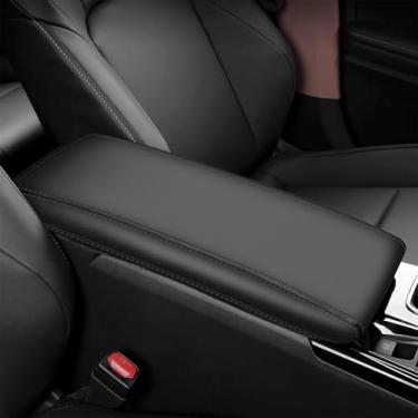 Imagem de REMOCH Capa de apoio de braço do console central para Toyota Camry Accessories 2025 Interior Camry (LE/SE/XLE/SXE) protetor de tampa de caixa de console central de couro para descanso de braço (preto)