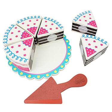 Imagem de Bolo De Brinquedo De Comidinha Infantil Com Corte 8 Peças Newart