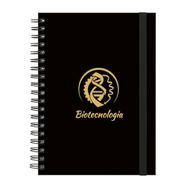Imagem de Caderno Colegial Plus 1 Matéria Profissões Biotecnologia (Preto e Gold)