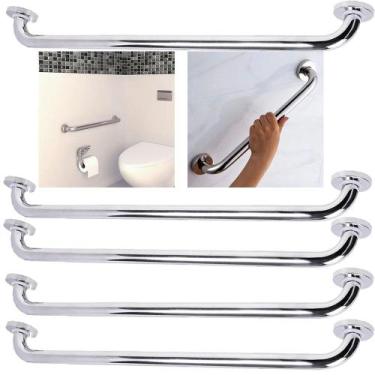 Imagem de Alça Barra de Apoio Kit 5 Uni Inox Suporte Gestante Deficiente Acessib