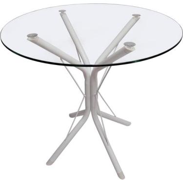Imagem de Mesa Tampo 90cm Vidro Redondo Base Ana  - jthome