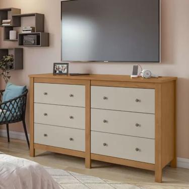 Imagem de Comoda Horizontal Maggiore C/06 Gav New - Amendoa Clean/Off White