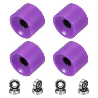 Imagem de PATIKIL Rodas de skate de 70 mm, 1 conjunto de rodas de rua de dureza 78A PU Cruiser com rolamentos 608RS para substituição de skates, roxo