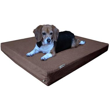 Imagem de Cama para cachorro Dogbed4less com espuma de memória | Colchão ortopédico ultra felpudo, forro grosso à prova d'água e capa lavável na máquina, vários tamanhos/coresDogbed4less Large 41" Length X 27" Width marrom 41CP
