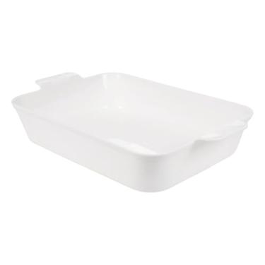 Imagem de Travessa Retangular Grande Com Alças Branca 4,5Lts Para Servir A Mesa Salada Porções