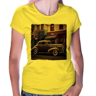 Imagem de Baby Look Carro antigo na cidade - Foca na Moda, Amarelo, G