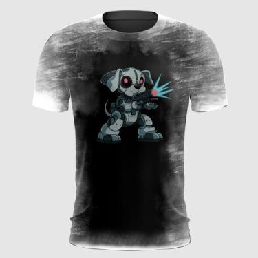 Imagem de Camiseta Cachorro Robô com Armamento - FABRIQUETA, XG