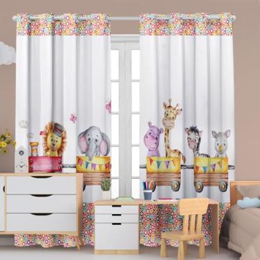 Imagem de Cortina Infantil Blackout 2,80x2,20 Decoração Divertida para Quarto de Criança (Trenzinho)