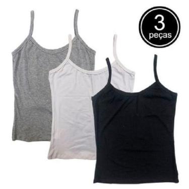 Imagem de Kit 3 Regata Básica Fitness Alça Alcinha Academia Esporte Treino Corri