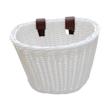Imagem de Aosekaa Casquete de bicicleta infantil Decoração frontal Acessório de triciclo de cesta de bicicletas infantis com tiras ajustáveis ​​para piqueniques de