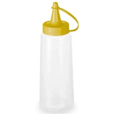Imagem de 50 Bisnagas 250ml Tubos Molhos Restaurante Lanchonete Plasvale Amarela