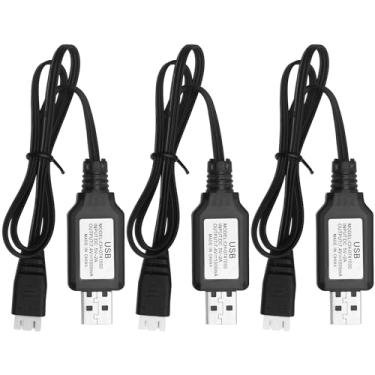 Imagem de 3 peças Vgoohobby 7.4v 2S cabo carregador USB de bateria lipo com conector XH-3P compatível com gel splatter Blaster Hosim Q903 Axial SCX24 Haiboxing WLtoys Skytech RC carro barco drone