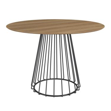 Imagem de Mesa De Jantar Redonda Durand 120cm - Marrom-preto