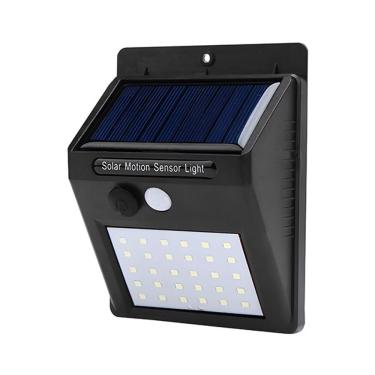 Imagem de Lâmpada Luminária Solar Com 30 Leds Sensor De Presença Recarregável Quintal E área Externa
