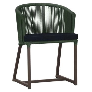 Imagem de Cadeira De Jantar Noronha Alumínio Marrom E12 Trama Original Verde