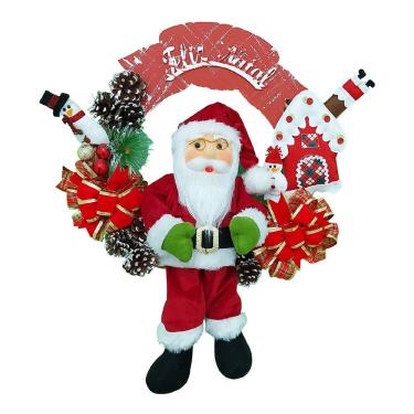 Imagem de Guirlanda De Natal Com Papai Noel Tradicional - 50cm