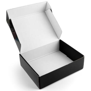 Imagem de Golden State Art Caixa De Correio Preta 10X8X3, 26 Pacotes Caixas Presente Resistentes Para Correspondências Pequenas Empresas, Suprimentos Remessa, Embalagem Papelão Ondulado